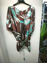 Maglia floreale marrone