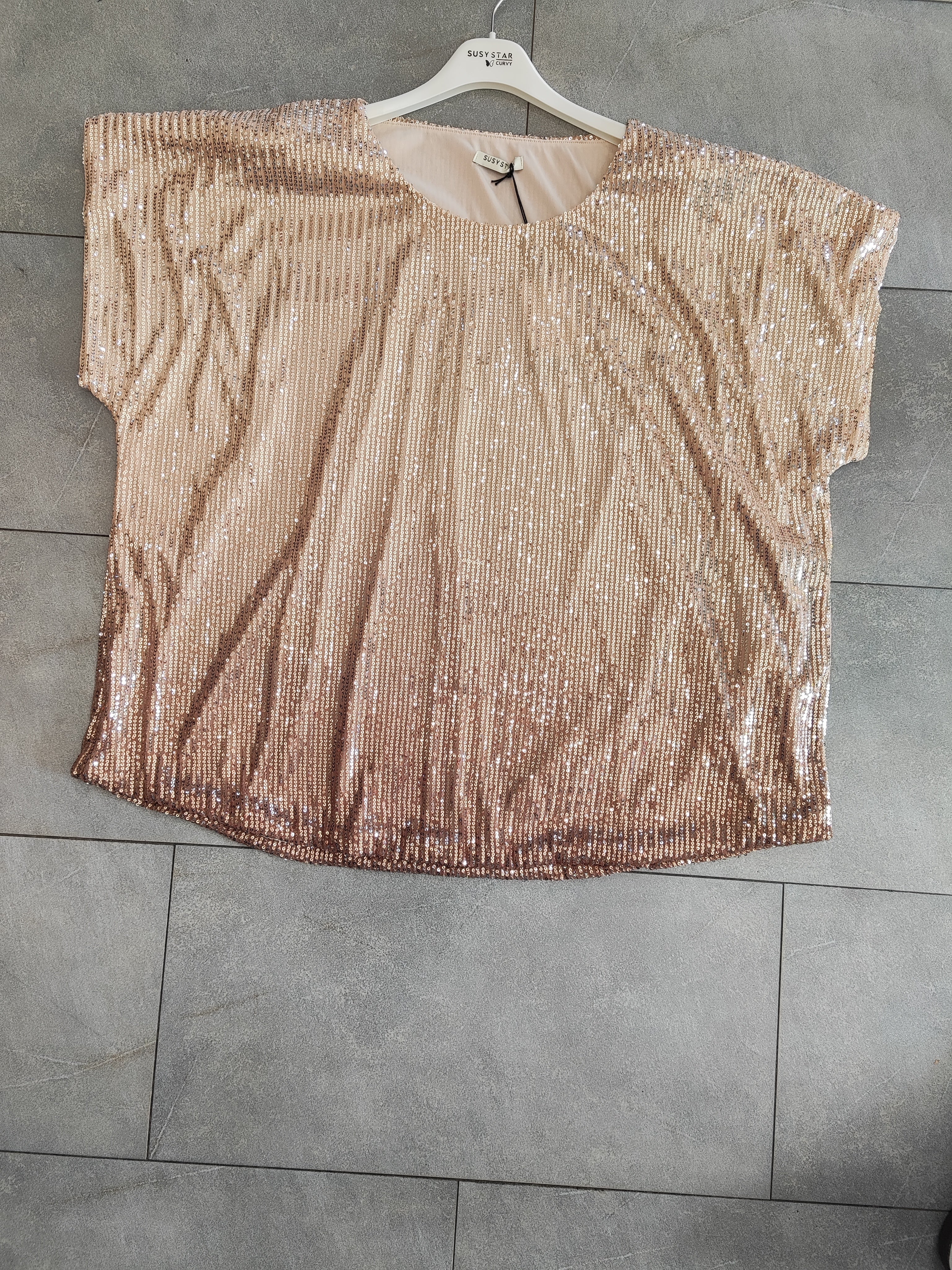 Maglia paillettes fango  C668