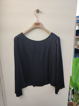Blusa bottoni dietro blu