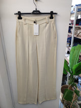 Pantalone gamba palazzo giallo burro