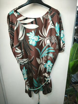 Maglia floreale marrone