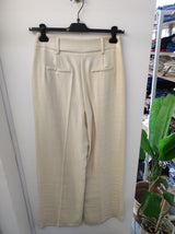 Pantalone gamba palazzo giallo burro