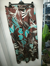 Pantalone floreale marrone