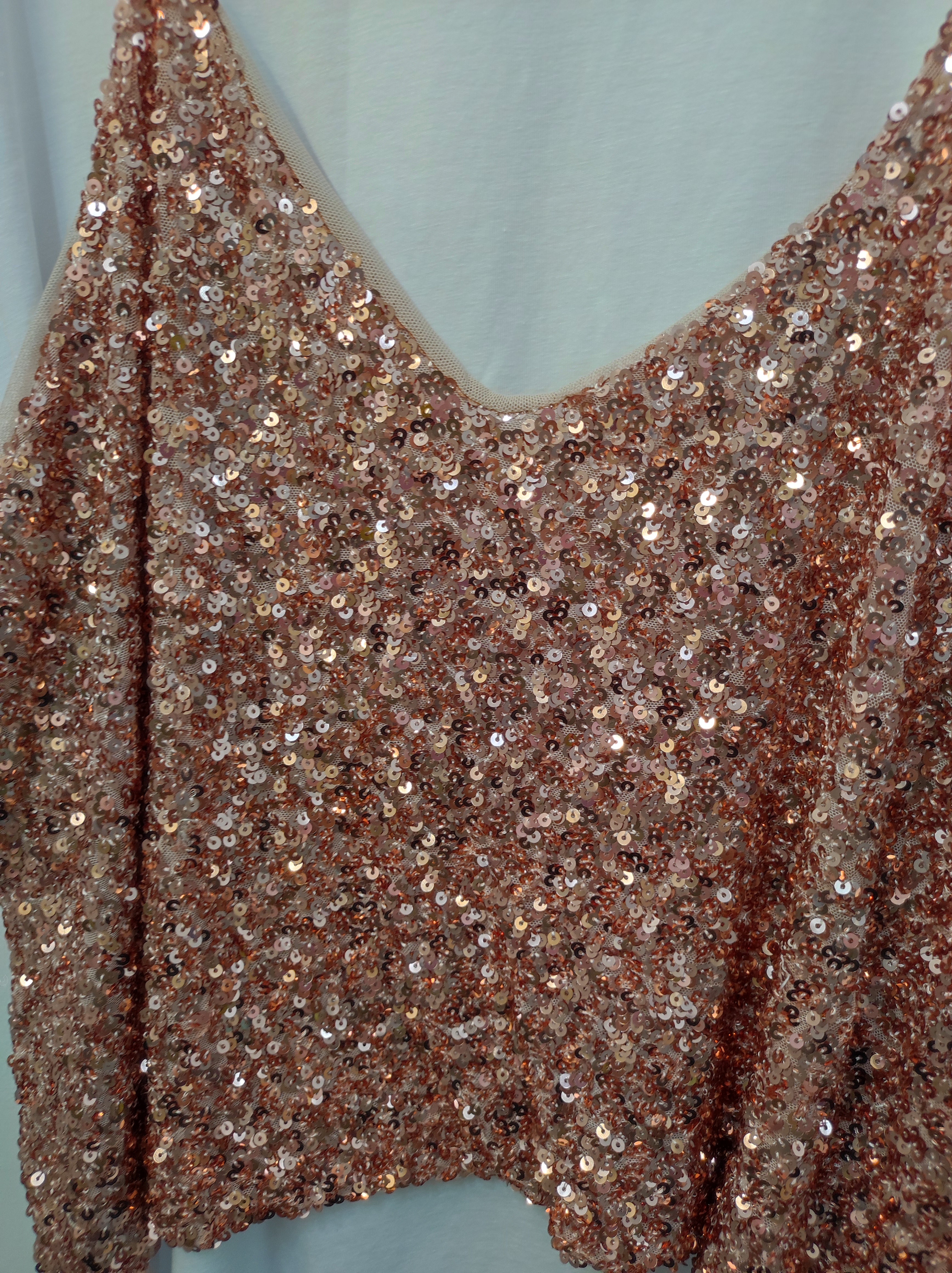 T-shirt + top paillettes