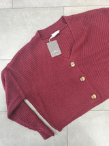 Cardigan costa inglese bordeaux
