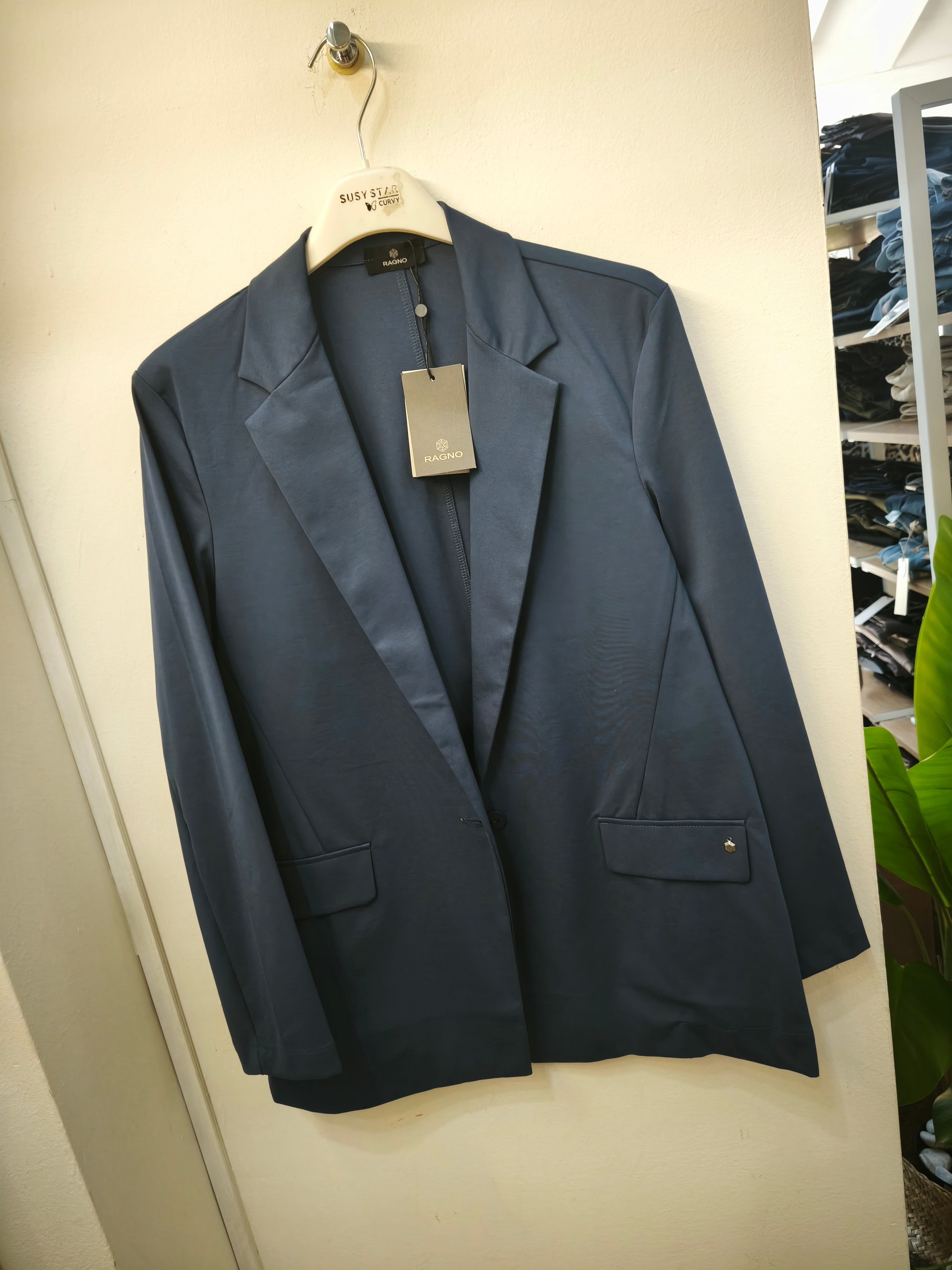 Blazer monopetto blu Ragno