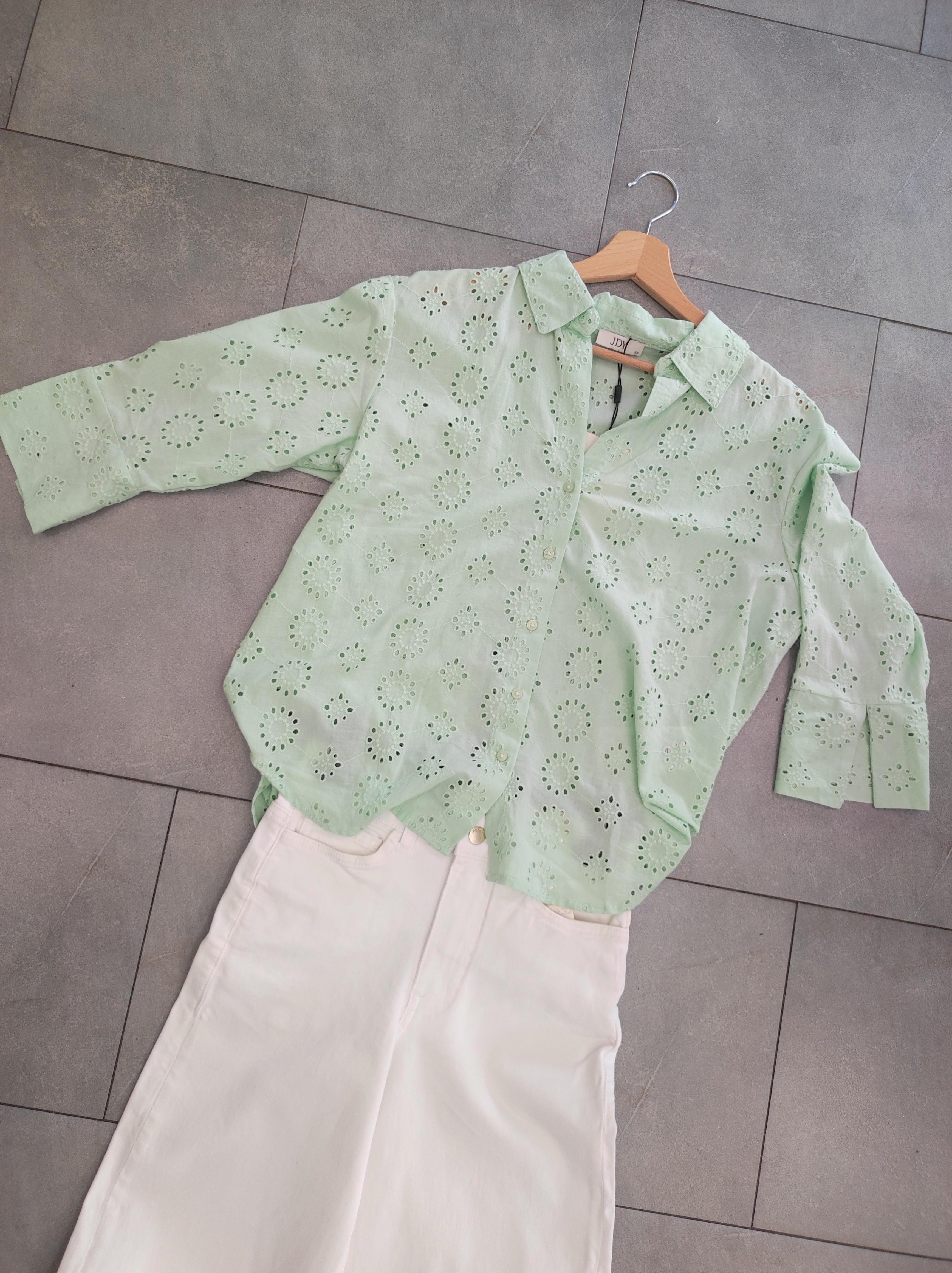 Camicia green brode