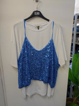 T-shirt + top paillettes