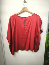 Maglia floreale rossa