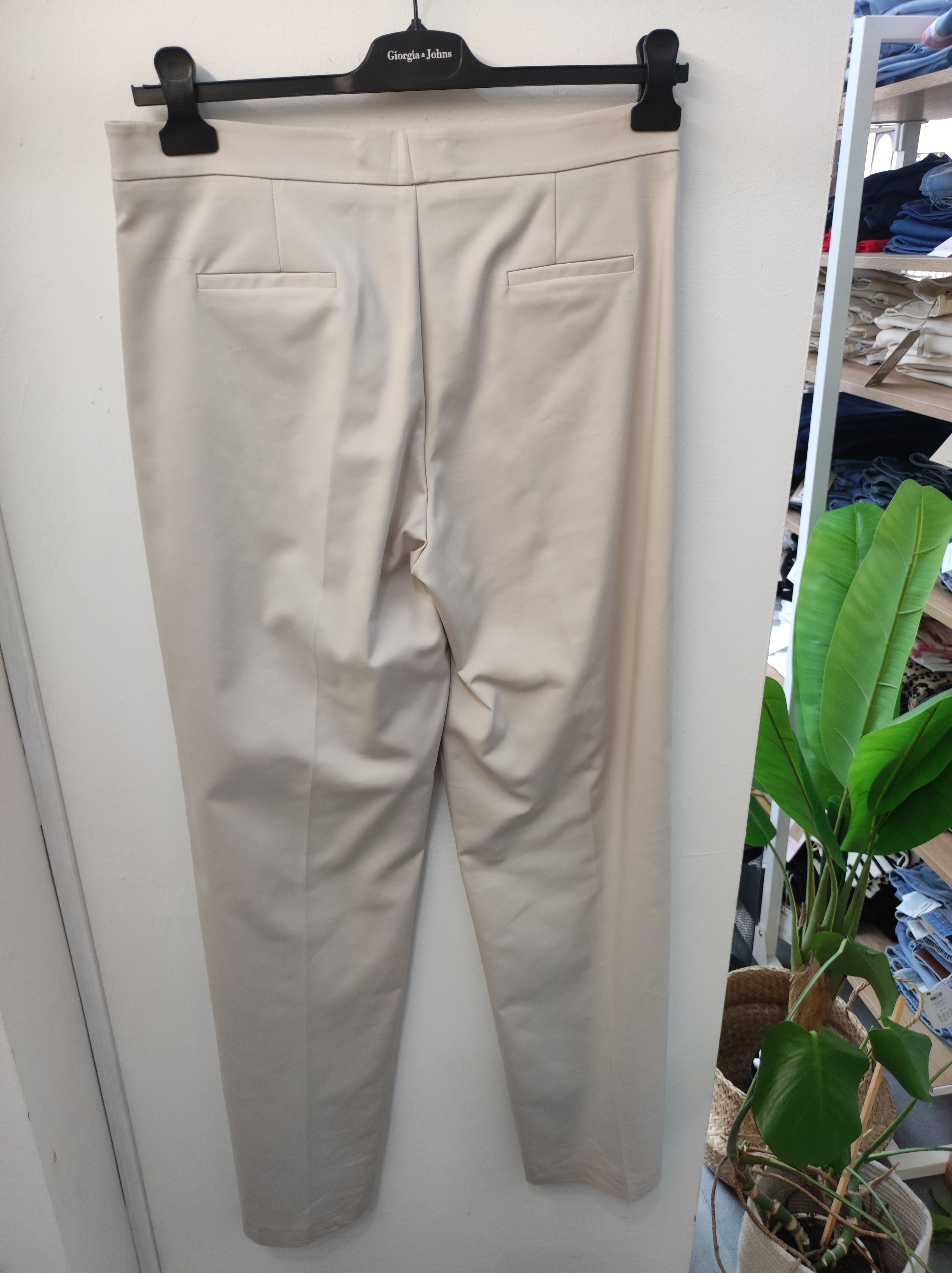 Pantalone gamba a palazzo beige