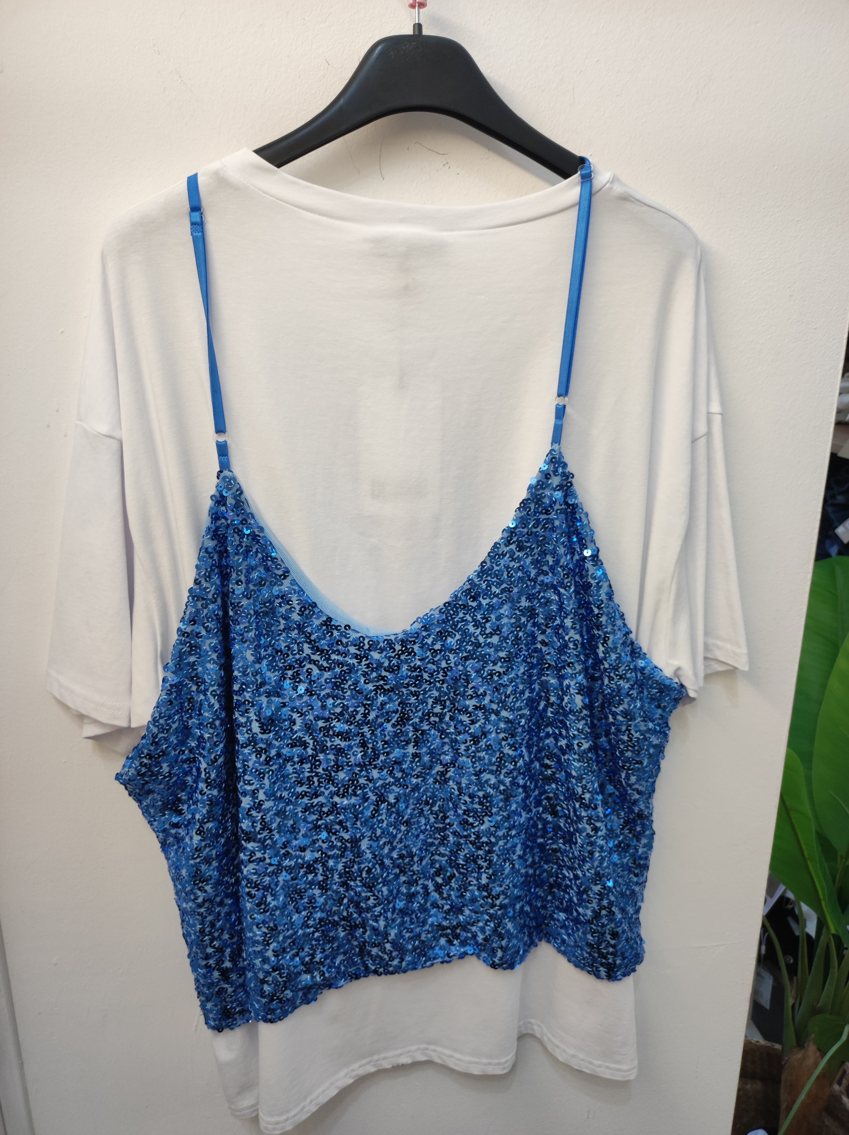 T-shirt + top paillettes